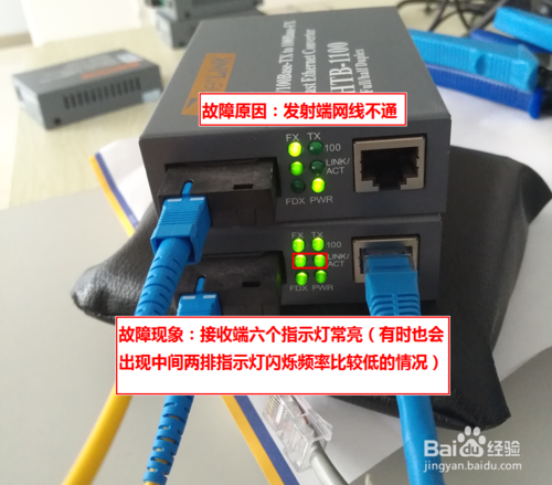 光纤收发器指示灯及故障问题