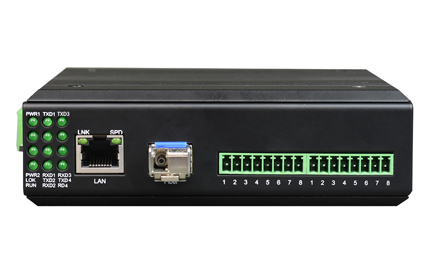 飞畅科技-工业轨式 1-4路串口服务器 (带WEB与SNMP网管)