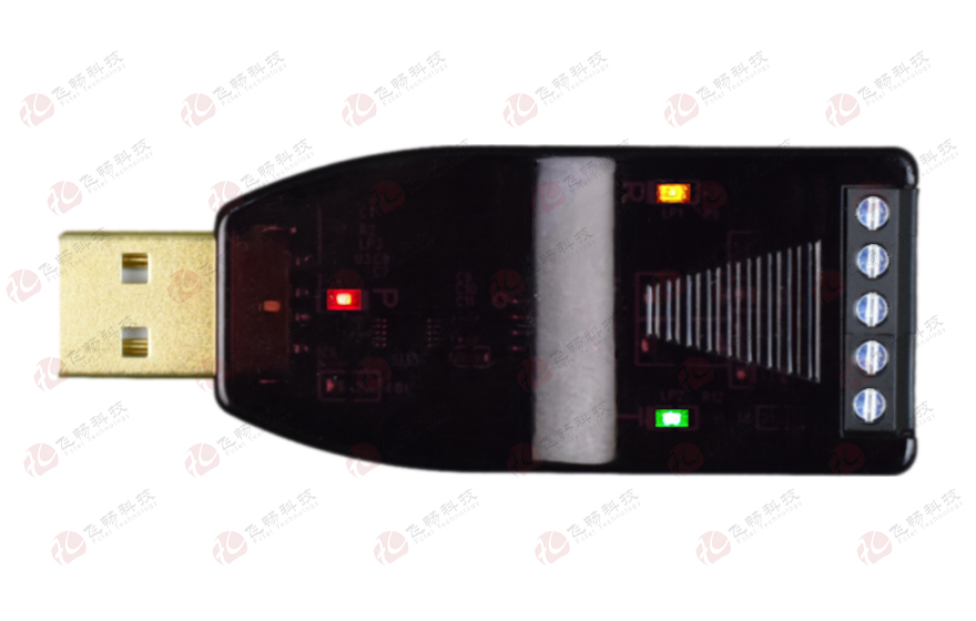 飞畅科技-工业级 3KV隔离/6KV防雷型 USB转1路RS232/485转换器