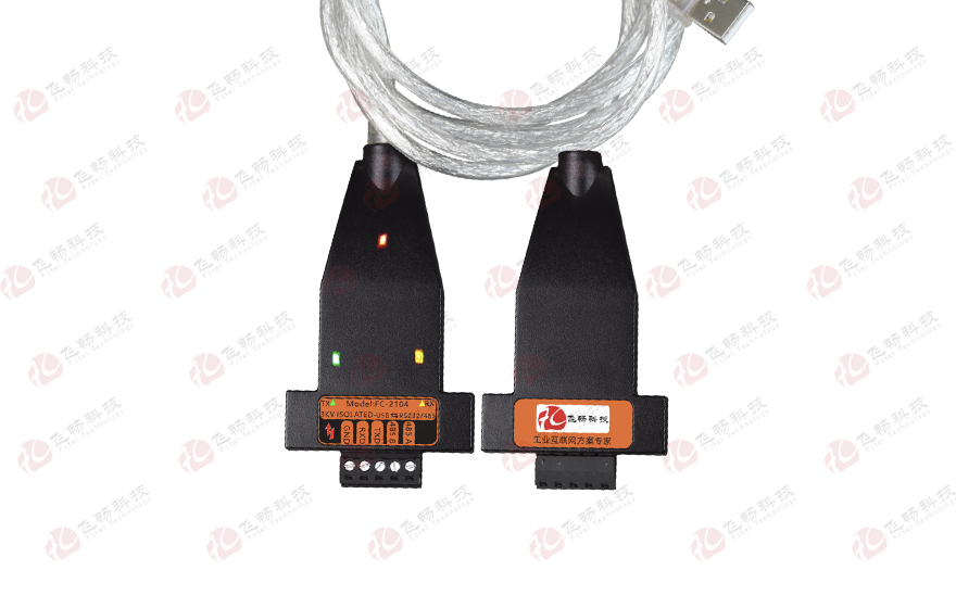 飞畅科技-工业级 3KV隔离/6KV防雷型 USB转1路RS232/485转换器(带线)