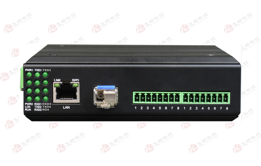 飞畅科技-工业轨式1-4路串口服务器  (带WEB与SNMP网管)