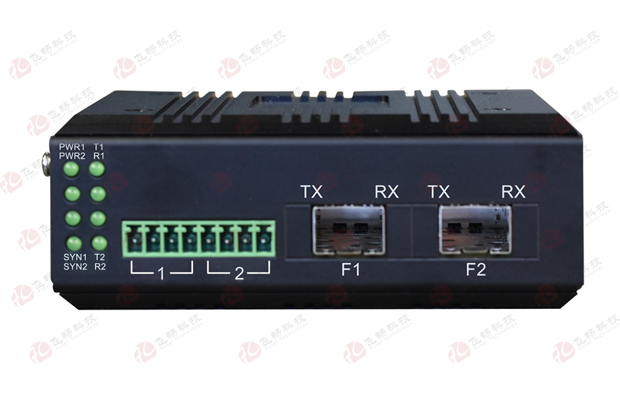 飞畅科技-工业轨式1-2路RS232/422/485(三种接口同时提供) 光纤环网 光端机