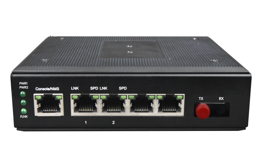 飞畅科技-非网管 工业级2路百兆  光纤收发器