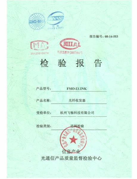 飞畅科技-信息产业部检验报告