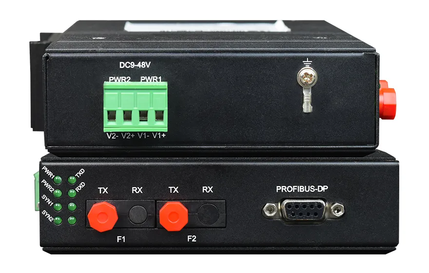 飞畅科技-工业轨式 环网型1路Profibus-DP光端机