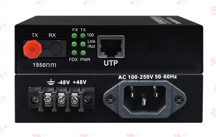 飞畅科技-B系列 1路百兆光纤收发器(内置电源)