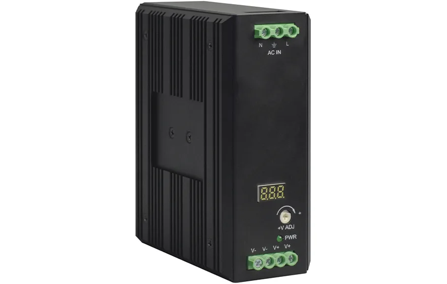 飞畅科技-工业导轨式AC220V转DC12V15A/24V8A/48V5A(带功率因素调整)开关电源