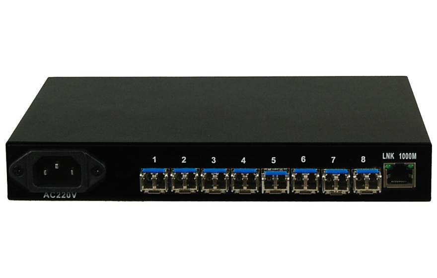 飞畅科技-汇聚型 8路千兆光口+1路千兆电口 网络光端机