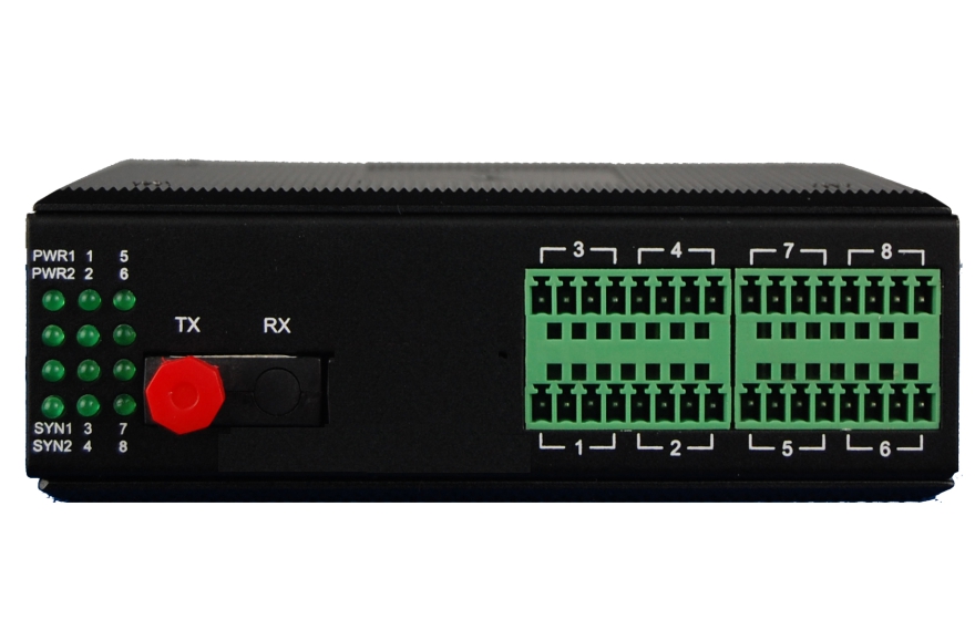 飞畅科技-工业轨式1-4路RS232/422/485(三种接口同时提供)光猫