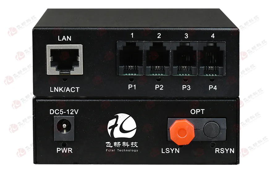4路电话（RJ11）+1路百兆以太网 电话光端机