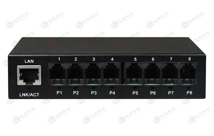 8路电话（RJ11）+1路百兆以太网 电话光端机