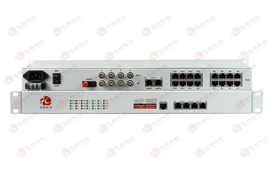 16路电话+4E1+4GE+4RS232光端机