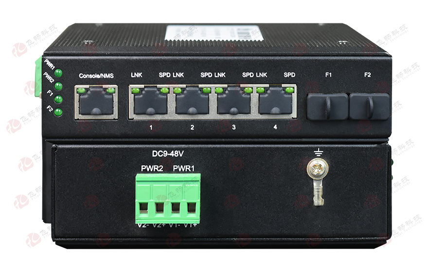 飞畅科技-非网管 工业级2光4电百兆级联式交换机