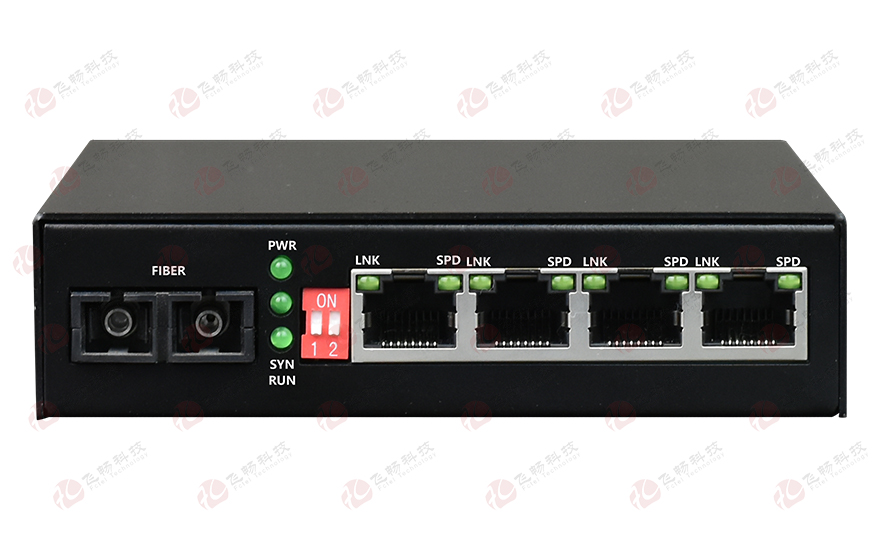 飞畅科技-1-4路百兆 POE供电 光纤收发器AF/AT