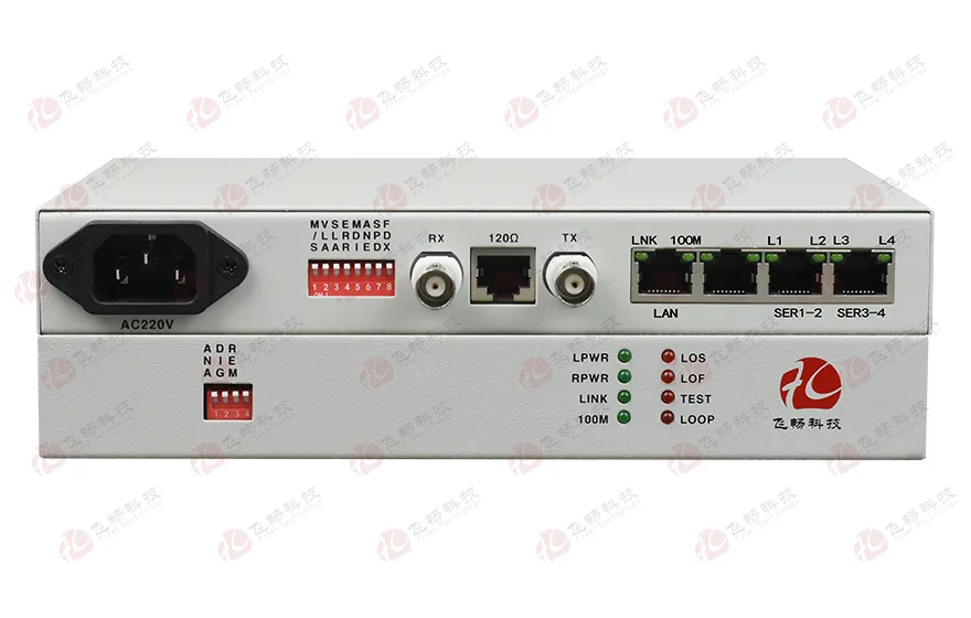 成帧E1-ETH+4RS232协议转换器