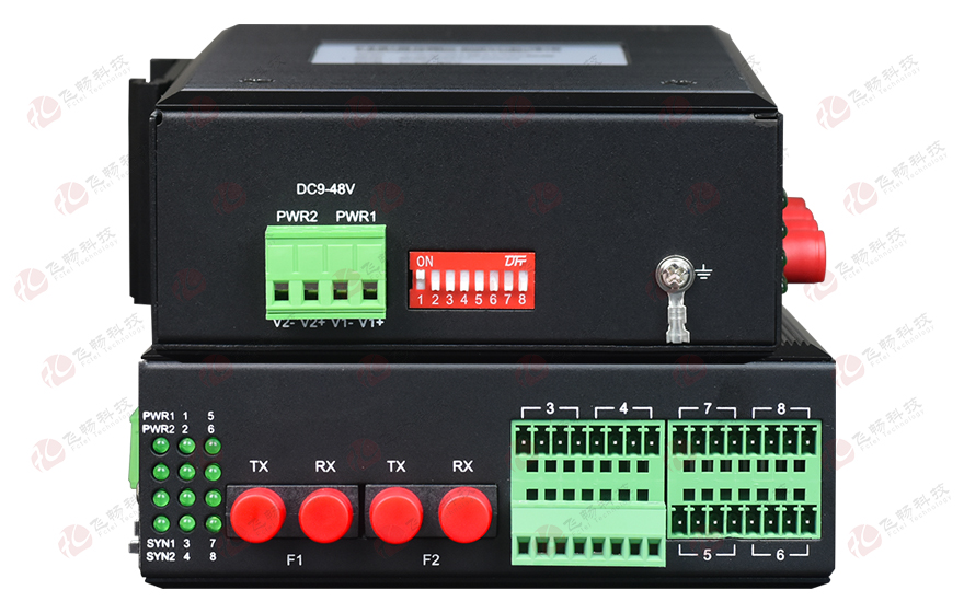 飞畅科技-环网型4路串口光纤环网光端机