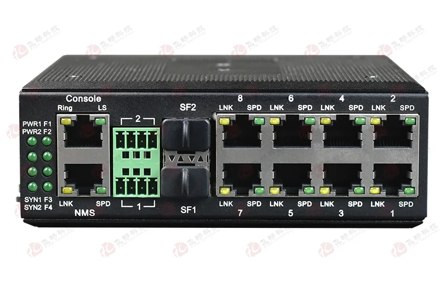 网管型 工业级8路百兆电1路千兆光 光纤收发器