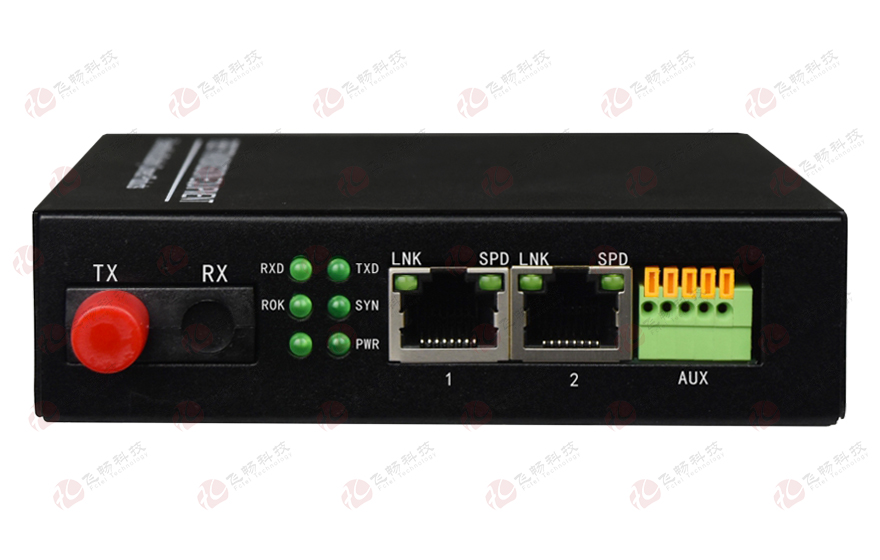 飞畅科技-1-2路百兆 POE供电 光纤收发器AF/AT