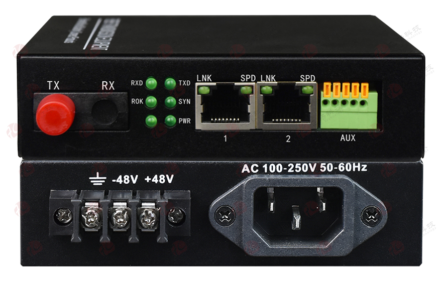 飞畅科技-1-2路百兆 POE供电 光纤收发器AF/AT