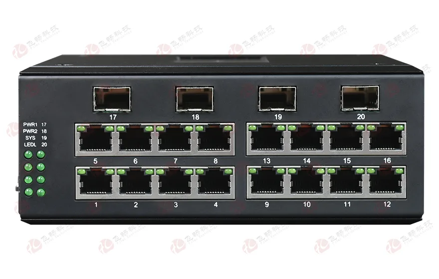 管理型 4SFP千兆光+16千兆电 环网工业轨式交换机