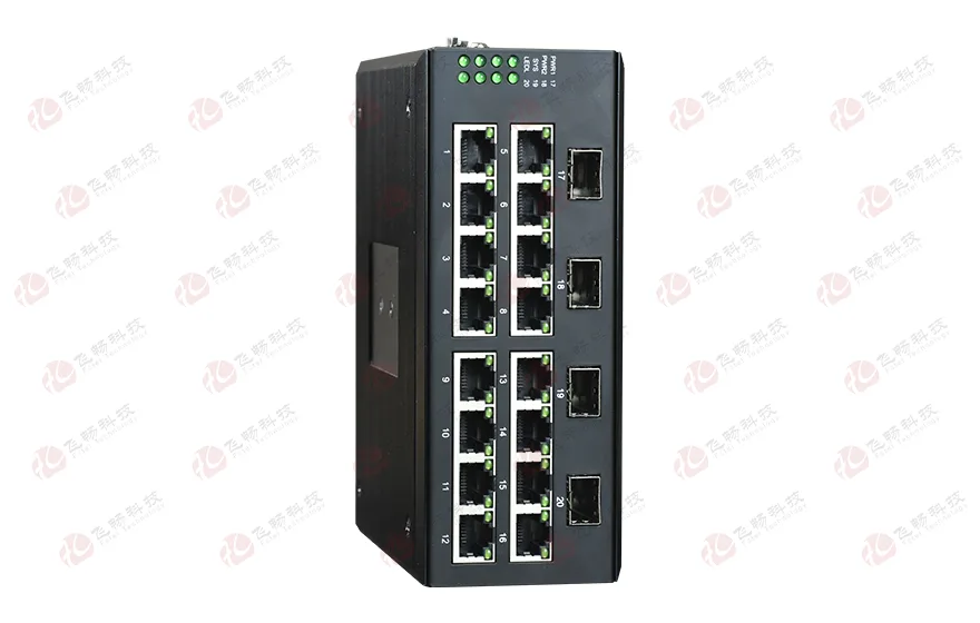 管理型 4SFP千兆光+16千兆电 环网工业轨式交换机