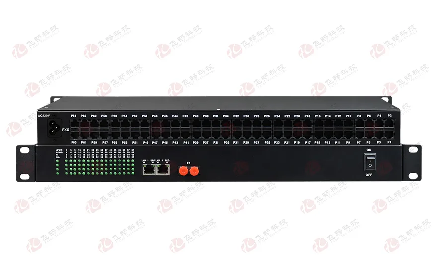 64路电话（RJ11）+2路千兆以太网 电话光端机
