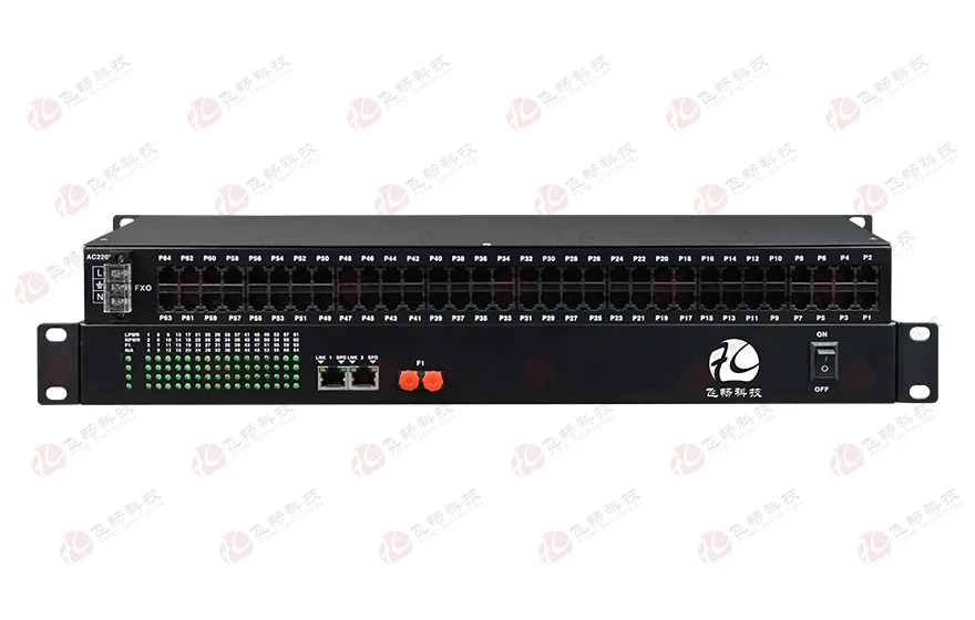 64路电话（RJ11）+2路千兆以太网 电话光端机