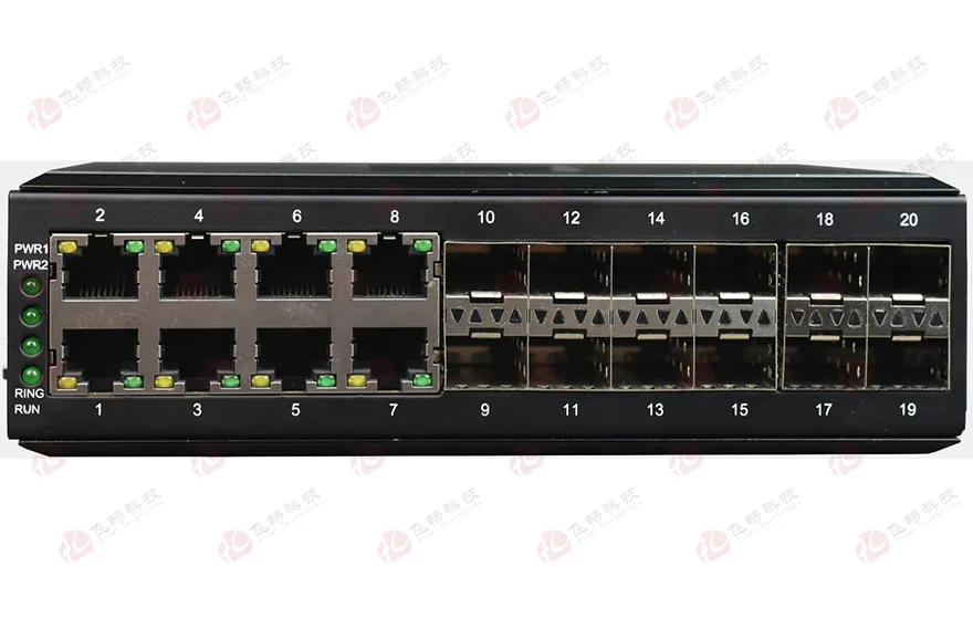 工业轨式 管理型8路千兆电+12路千兆SFP光口 交换机