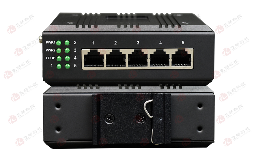 飞畅科技-mini工业轨式5路千兆电交换机