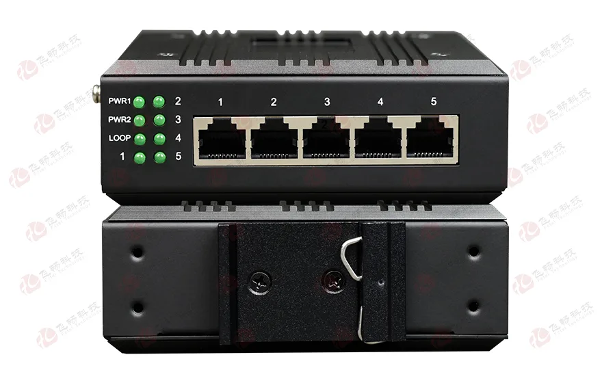 mini工业轨式5路百兆电 交换机(双DC电源或AC220V内置)
