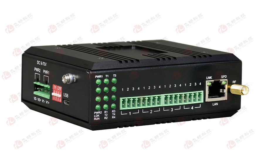 飞畅科技-工业轨式LoRa 开关量 多点汇聚网络服务器 (带WEB与SNMP网管)