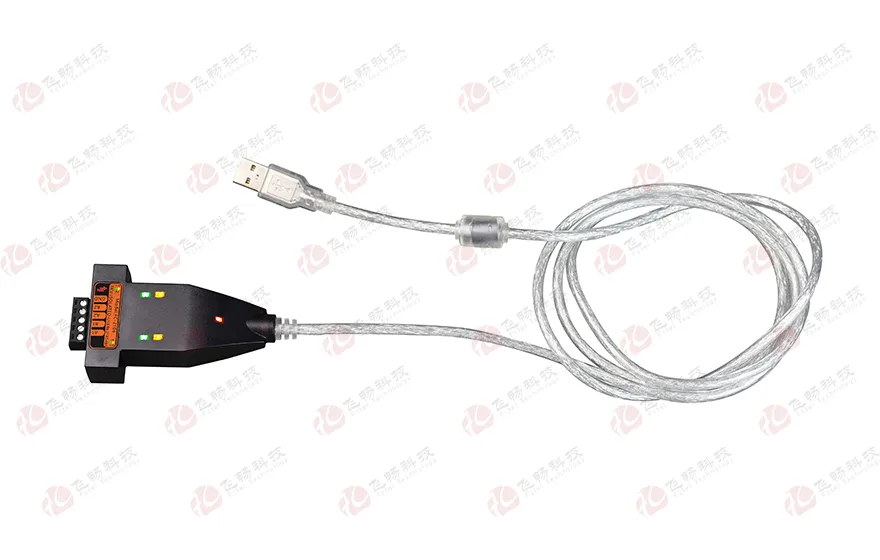 飞畅科技-工业级 3KV隔离/6KV防雷型 USB转2路高速RS485转换器(带线)