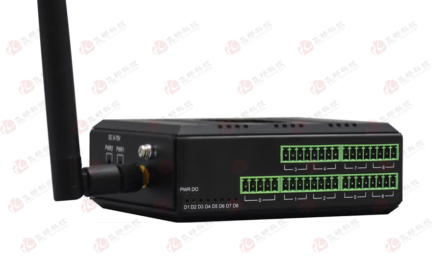 飞畅科技-工业轨式16路DI/DO/AI/AO开关量模拟量LoRa对传设备