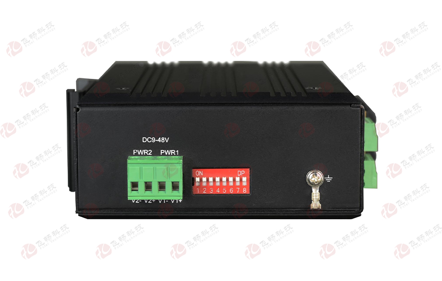 飞畅科技-工业轨式 汇聚型4路百兆电+4路百兆SFP光转2路千兆SFP光 交换机