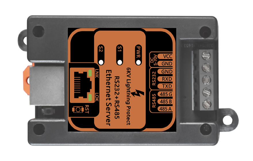 飞畅科技-工业级 轨式1路RS232+1路RS485  串口服务器