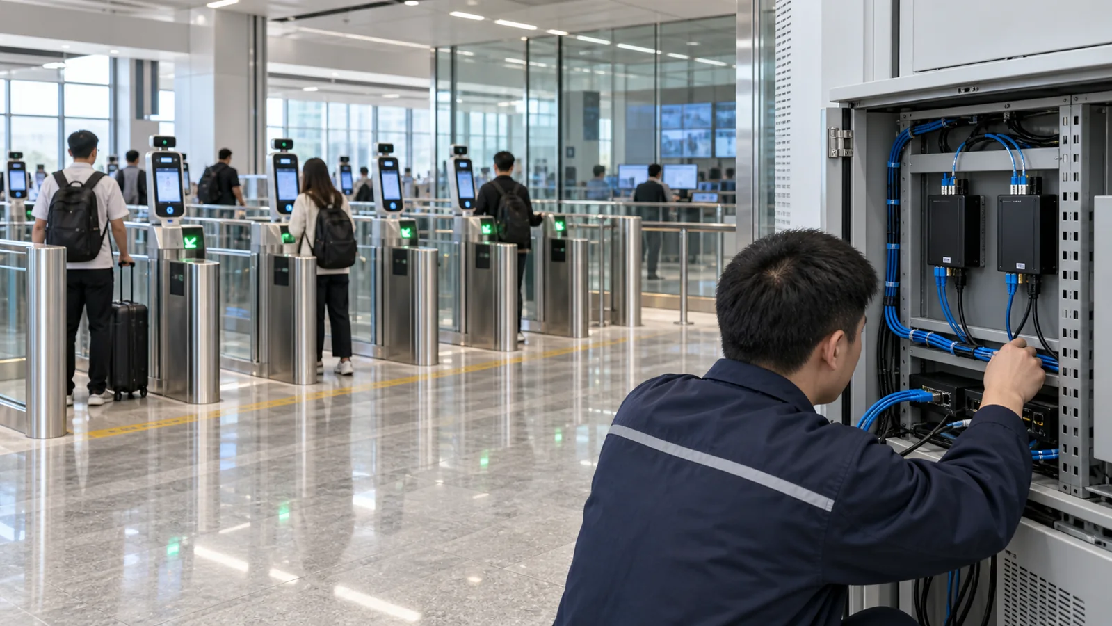 横琴口岸自助查验系统 USB3.0 光端机现场应用