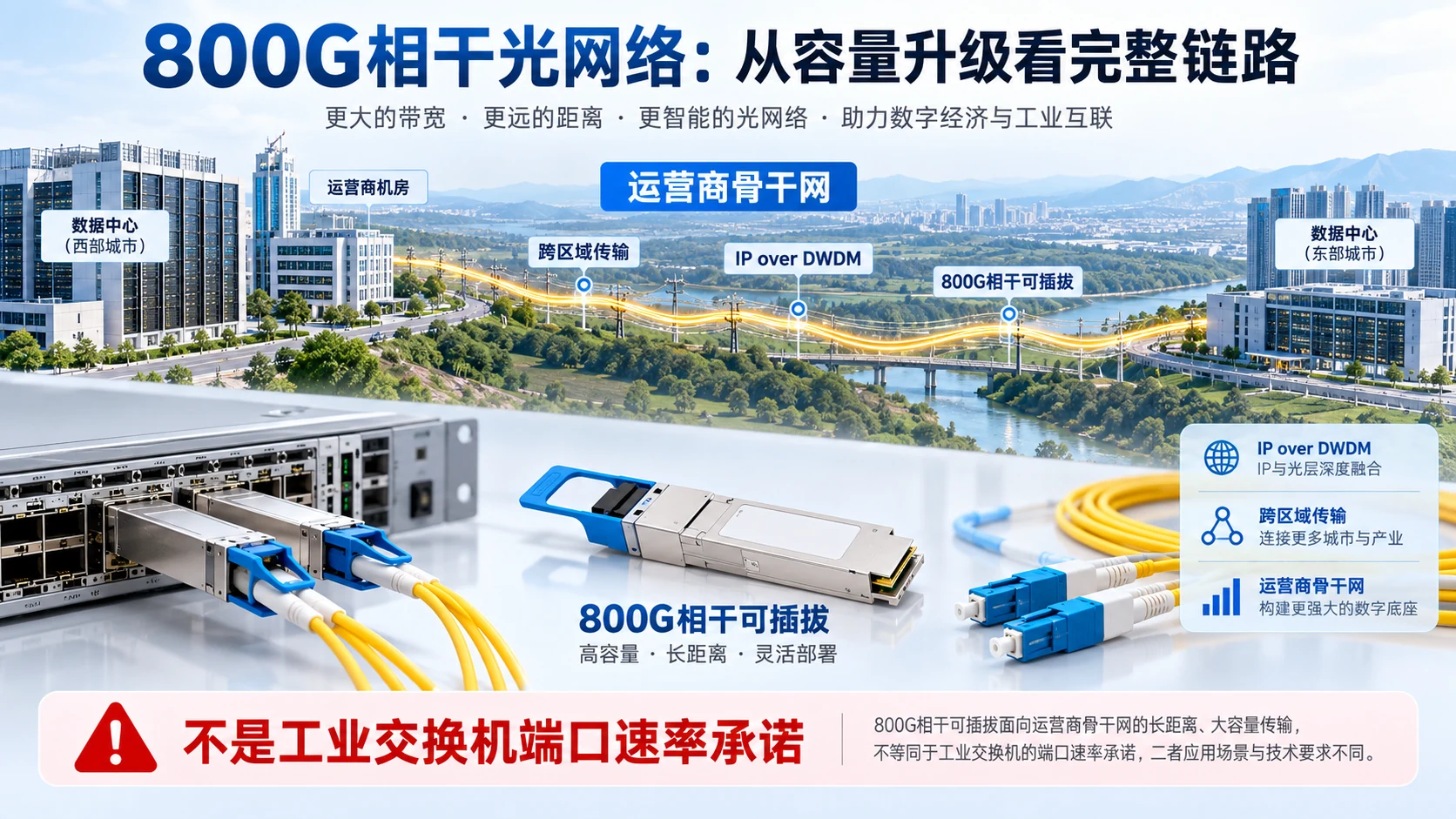 800G相干可插拔光网络部署示意
