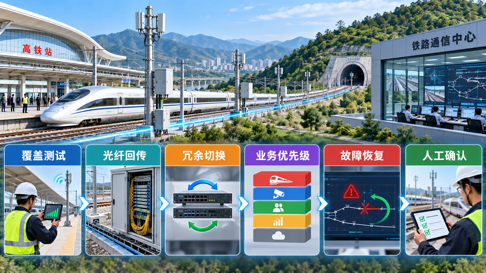 铁路沿线光纤回传与关键通信验收场景