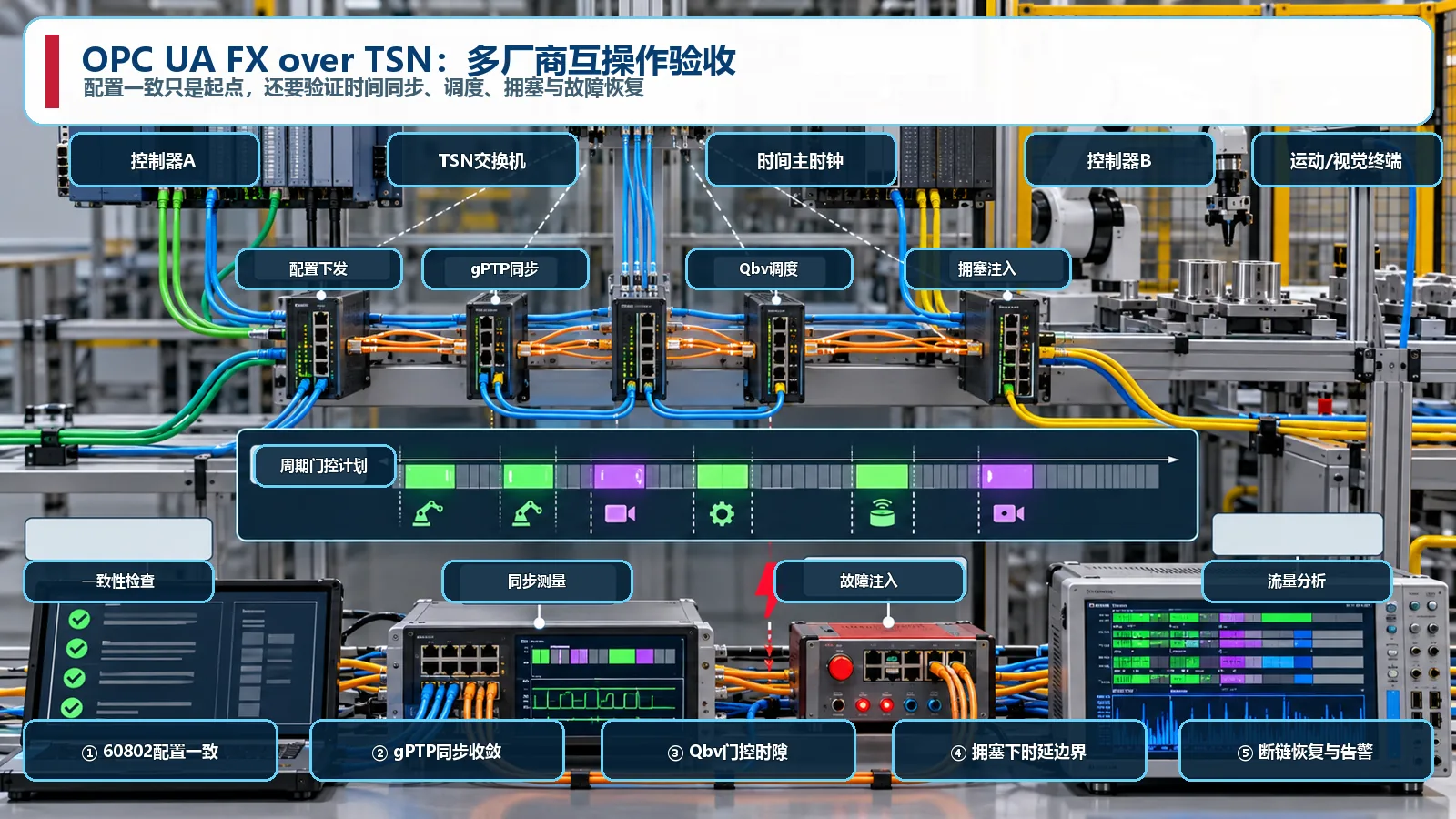 工业PTP与TSN多设备同步调度及验收测试平台