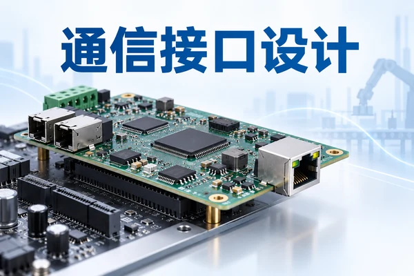 浅色背景下通信模块与基板边缘网络接口