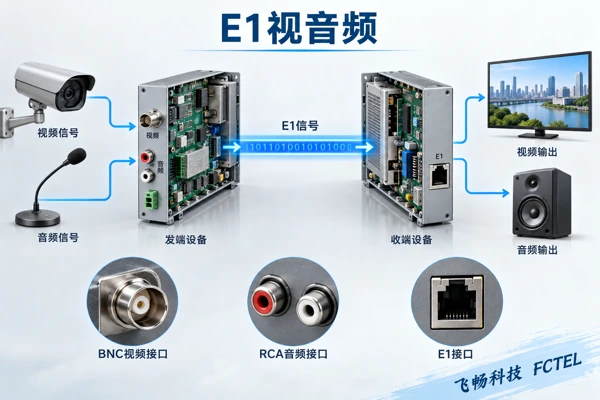 E1接口与视音频编解码的通用承载示意
