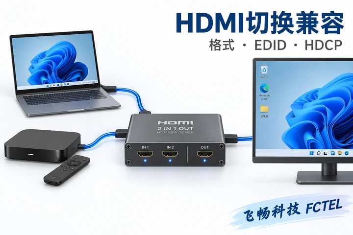 两路源经HDMI切换器选路到显示器的兼容性专题小图