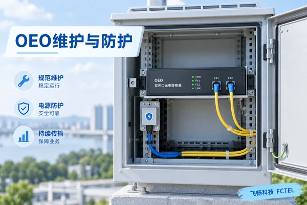 OEO机柜两段光路与本地电源防护示意