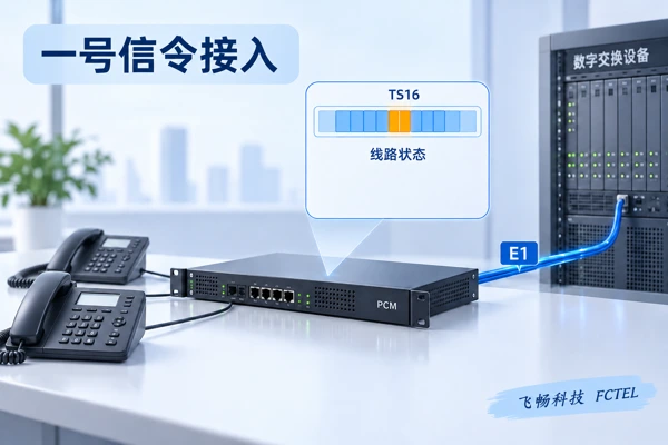 一号信令电话PCM与E1数字交换设备接入示意