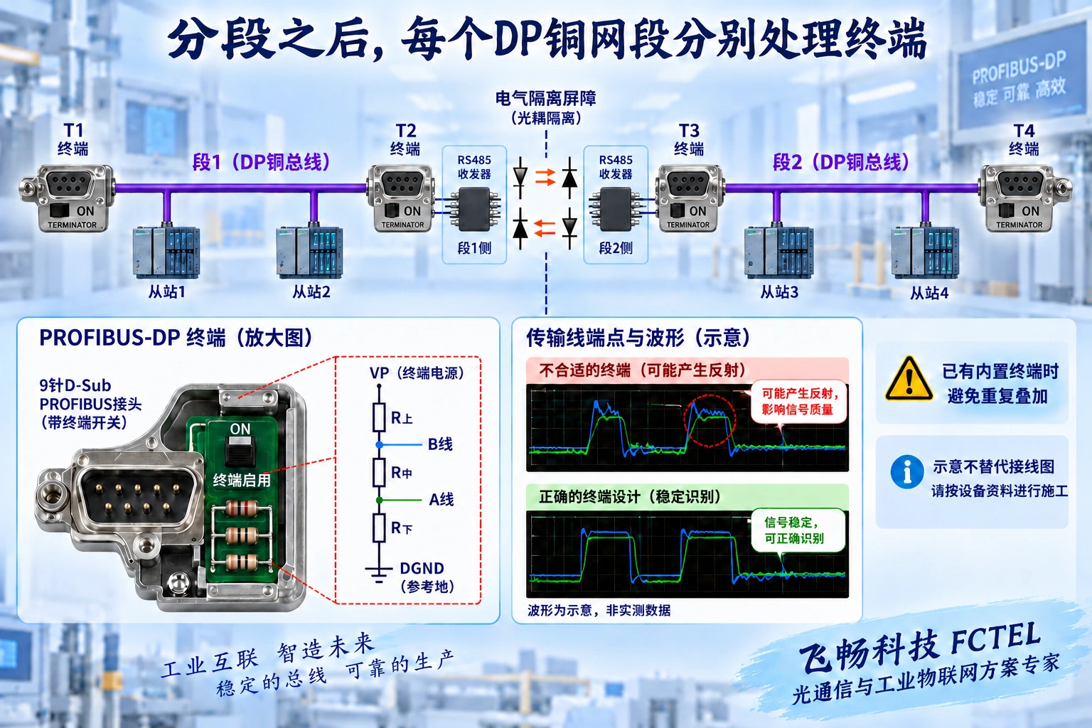 两个DP电段各自两端的终端及终端供电关系