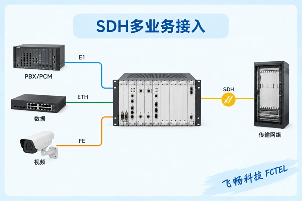 SDH平台接入不同业务接口示意
