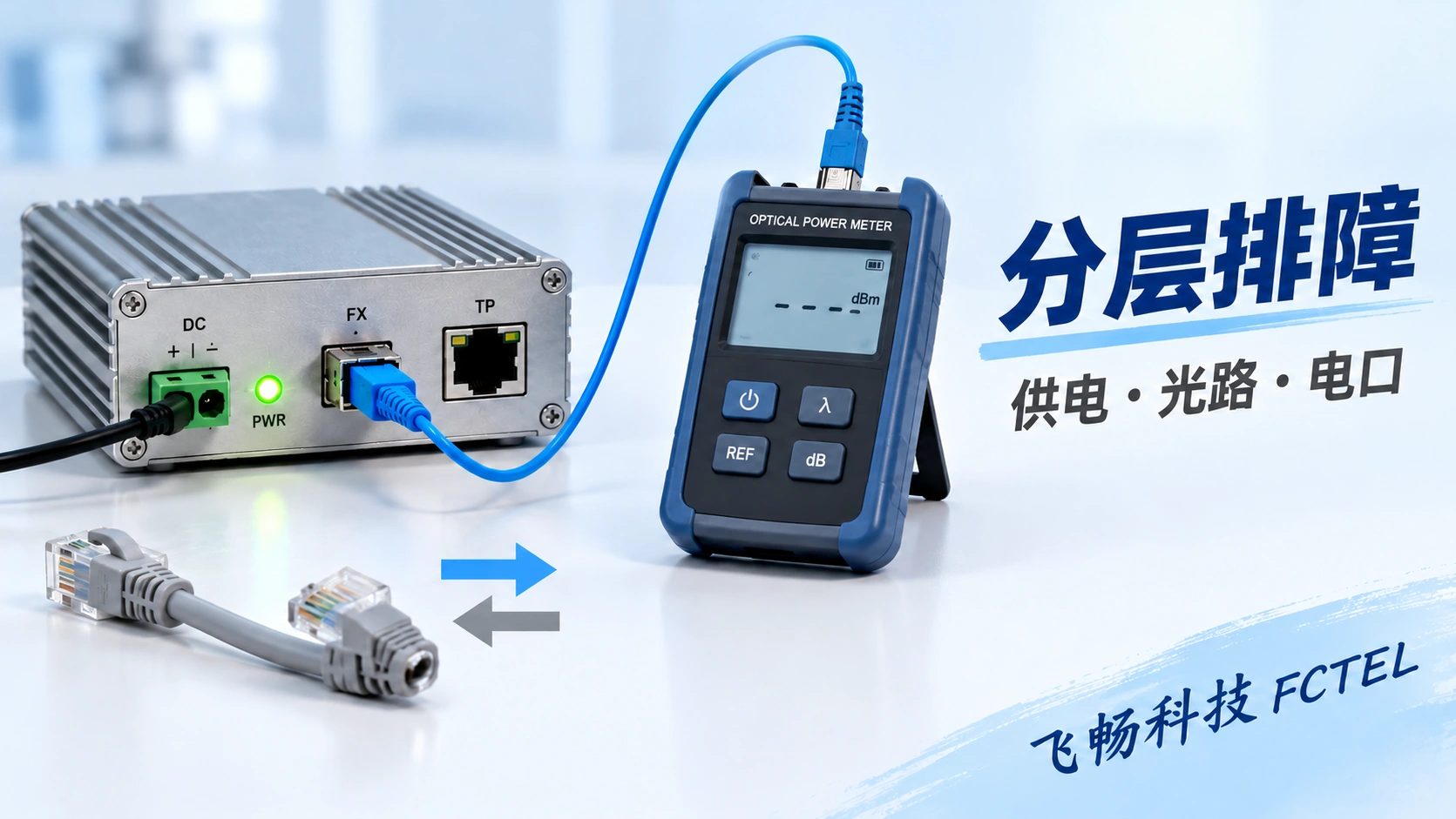 双纤链路左端发射到右端接收中断，反向发射接收仍连接且两端供电正常