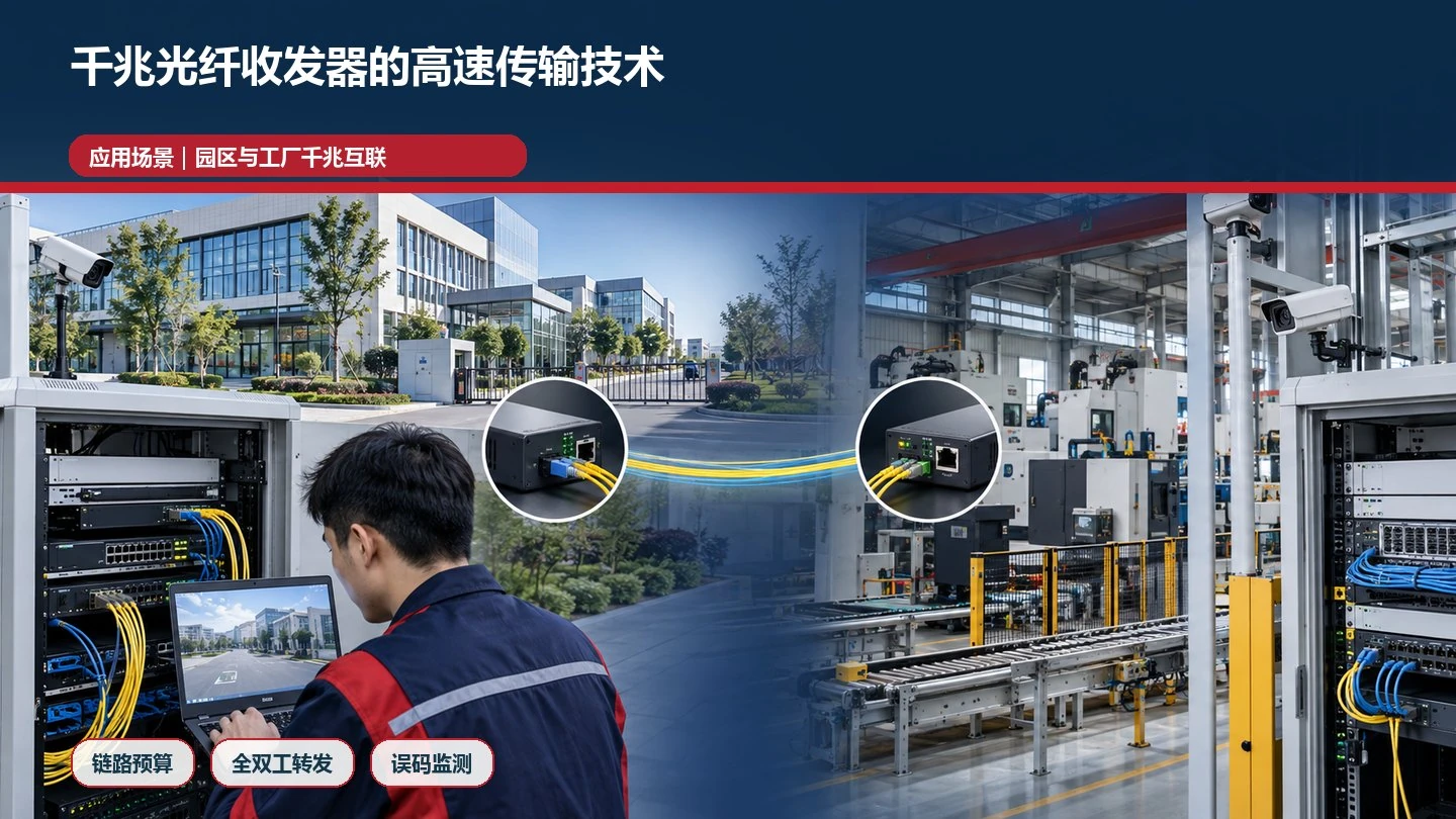 千兆光纤收发器的高速传输技术应用场景图