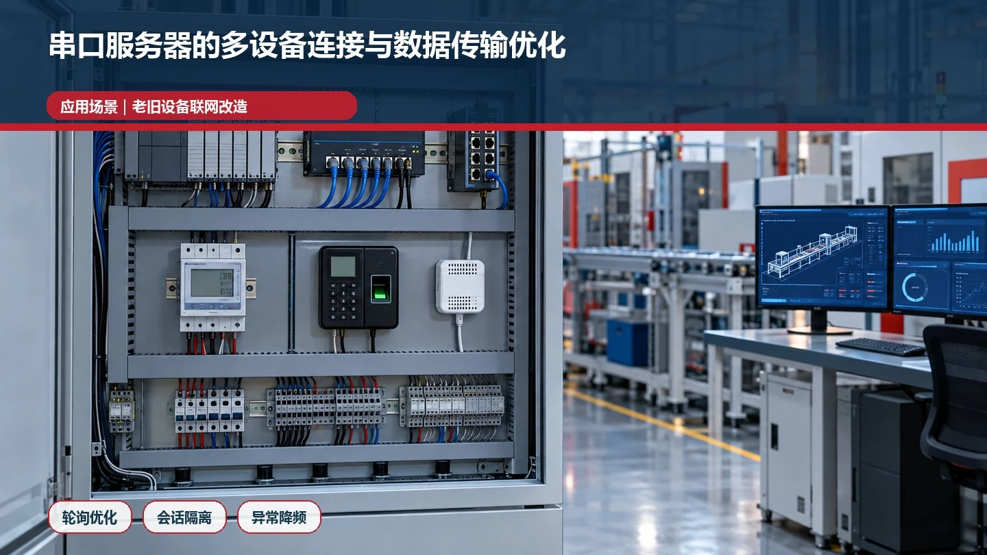 串口服务器的多设备连接与数据传输优化应用场景图