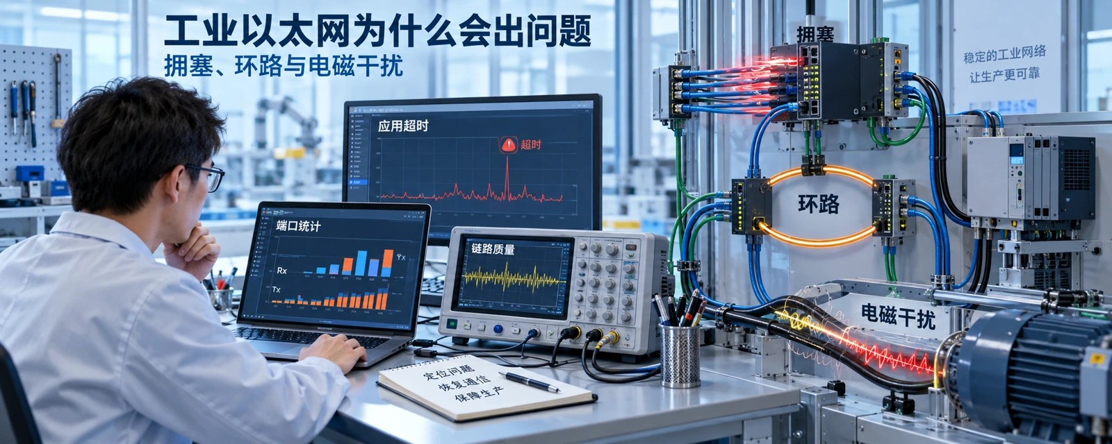 端口计数、链路测量与应用报文共同定位问题,测试工具不能只提供一个笼统“正常”结论。